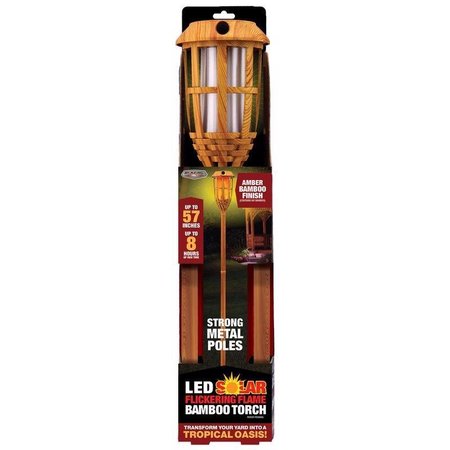 SHAWSHANK LEDZ Blazing LEDz Amber Metal 57 in. Flickering Flame Bamboo Torch 702040